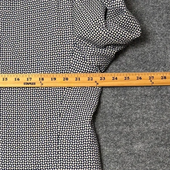 Luigi Botto Mens Virgin Wool Blend Blazer Navy Cream Micro Pattern Italy 42 L
